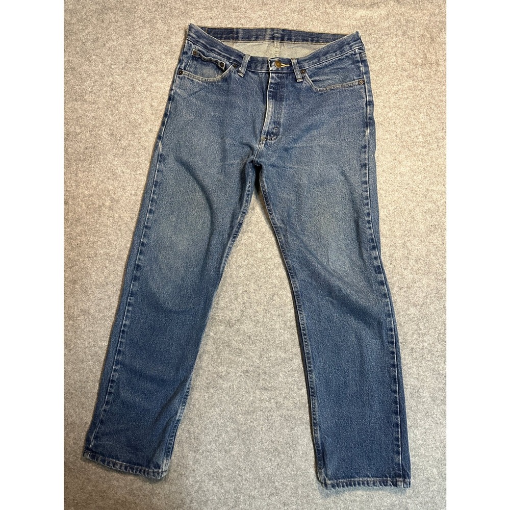 Wrangler 39MAGDK Straight Leg Jeans 32x30 Blue Denim 100% Cotton